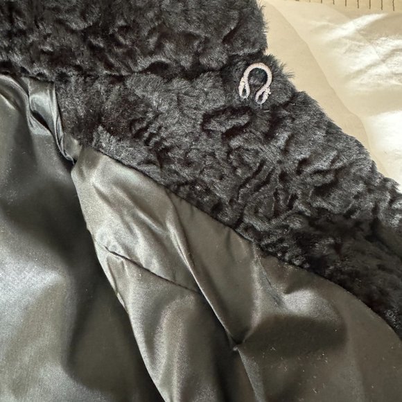 XS S Faux Persian Lamb Jacket Long Sleeve Stand Collar New Lining 1940s 1950s - Picture 9 of 13